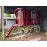 BURTON SHOWMAN'S WAGON estimated to have been built around 1910 to suit a single horse on iron tyres