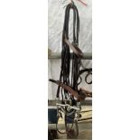 Horse size leather double bridle, nearly new