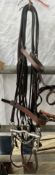 Horse size leather double bridle, nearly new