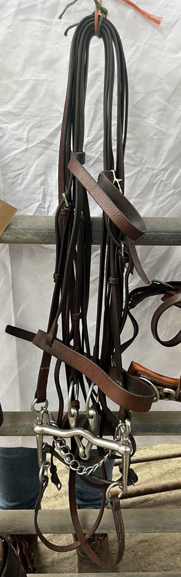 Horse size leather double bridle, nearly new