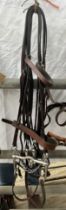 Horse size leather double bridle, nearly new