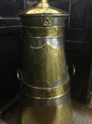 Brass milk churn, 17 gallon