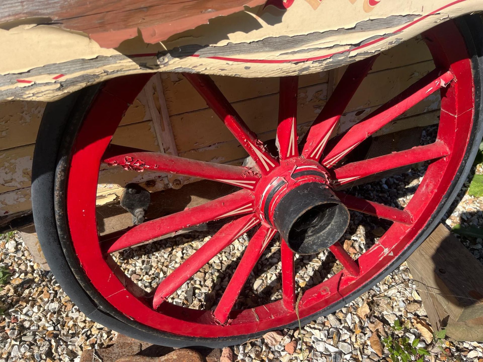 ICE CREAM VAN, a two-wheeled vehicle with rubber tyred wheels painted red. - Image 3 of 6