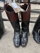 Leather boots with mahogany tops (no trees) size 13