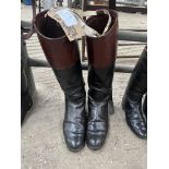 Leather boots with mahogany tops (no trees) size 13