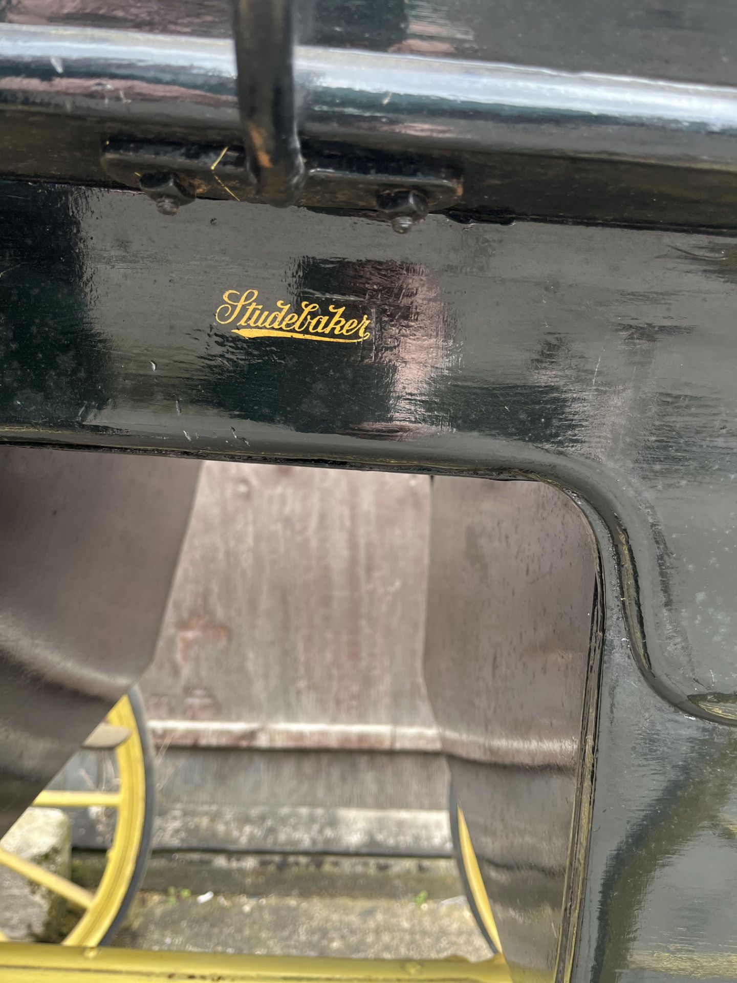 AMERICAN STUDEBAKER BUGGY featuring striking yellow wheels and undercarriage. - Image 7 of 7