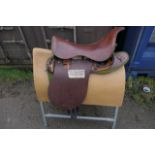 Barnsby brown leather Military saddle 18"