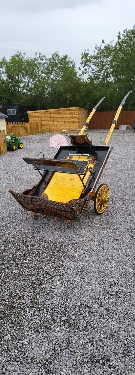 FLAT CART on two wheels with shafts suitable for a 10hh+ pony. - Image 3 of 5