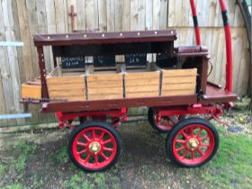 FRUIT AND VEGETABLE TROLLEY rebuilt in hardwood to the original pattern.