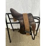 Working leather pony saddle 13.5" with girth