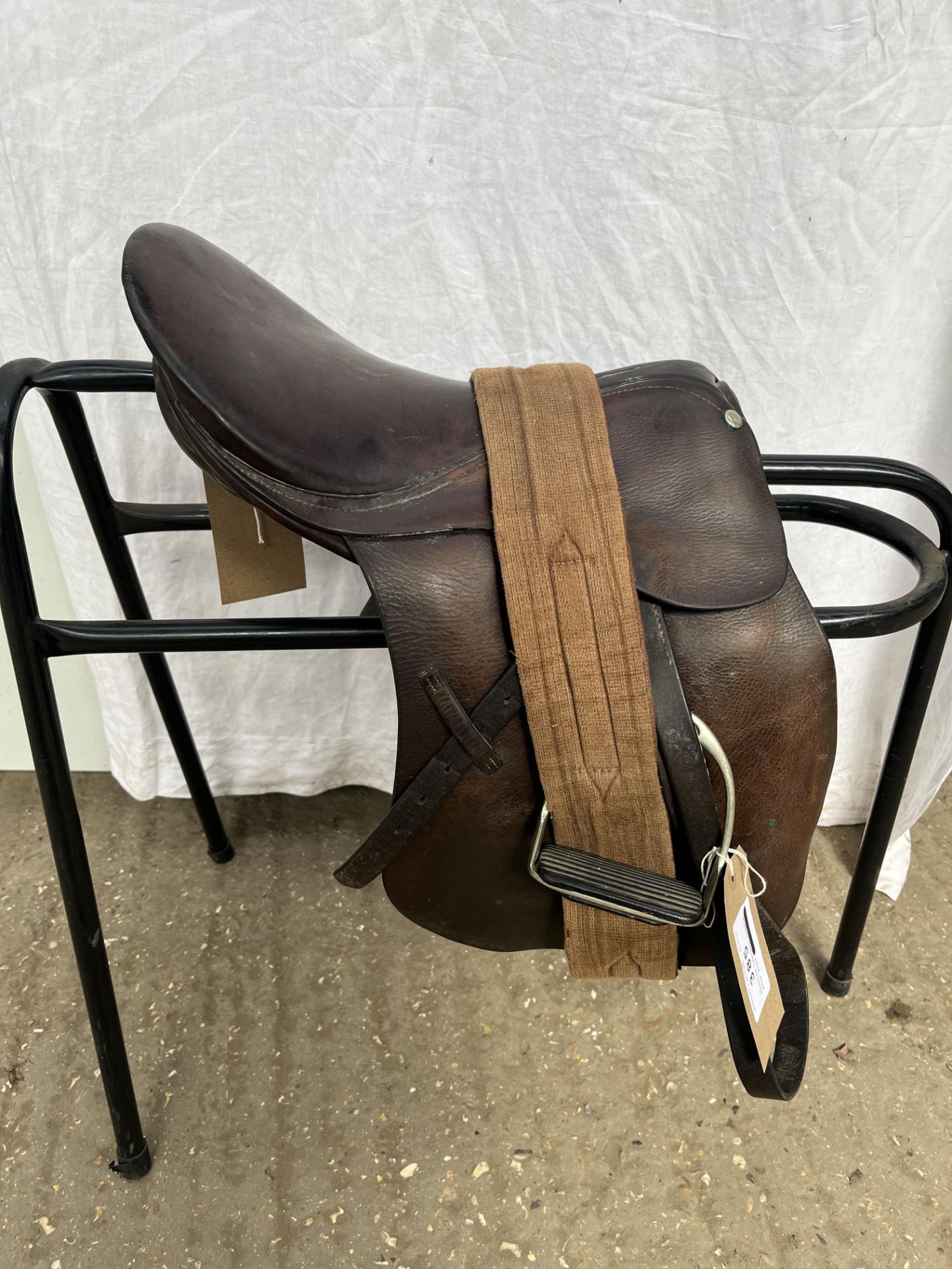 Working leather pony saddle 13.5" with girth