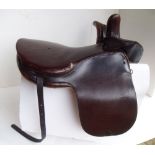 Brown leather traditional side saddle