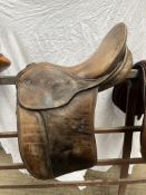 Brown leather dressage saddle by G Kieffer 17"