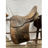 Brown leather dressage saddle by G Kieffer 17"