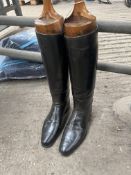 Leather boots with original trees, size 9