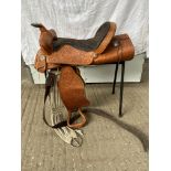 Western saddle by King,17". This lot carries VAT.