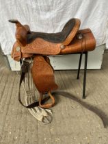 Western saddle by King,17". This lot carries VAT.