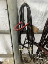 Pony size leather double bridle