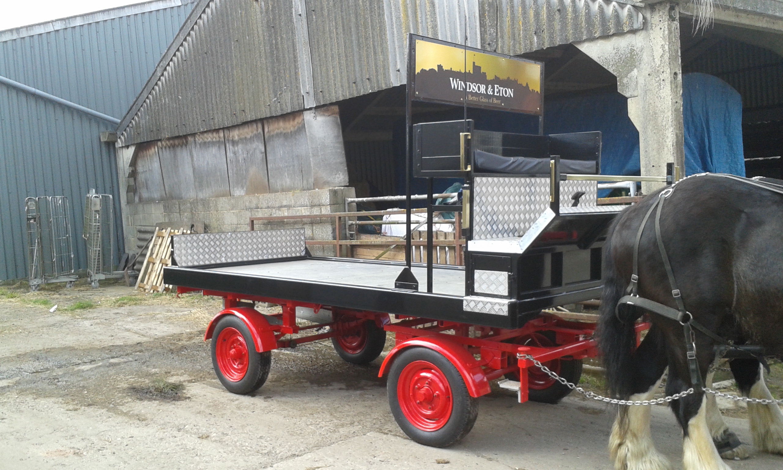 DELIVERY DRAY on rubber tyres with metal bodywork to suit a pair 15-18hh. - Image 2 of 3