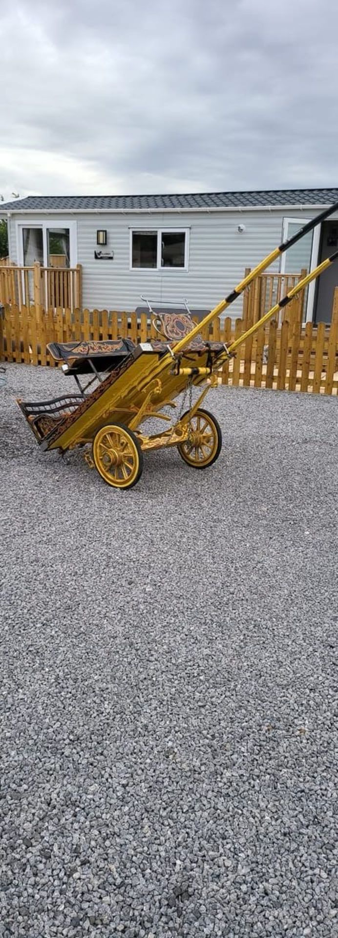 FLAT CART on two wheels with shafts suitable for a 10hh+ pony. - Bild 2 aus 5