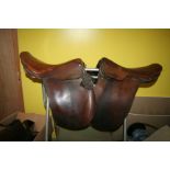 Two traditional hunting saddles