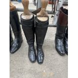 Leather boots with original trees, size 7