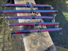 Five blue and red team bars