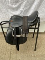 Black 15" saddle. This lot carries VAT.