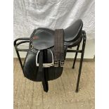 Black 15" saddle. This lot carries VAT.