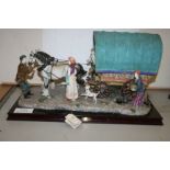 Model of a romany caravan with a pair of horses by the Juliana Collection