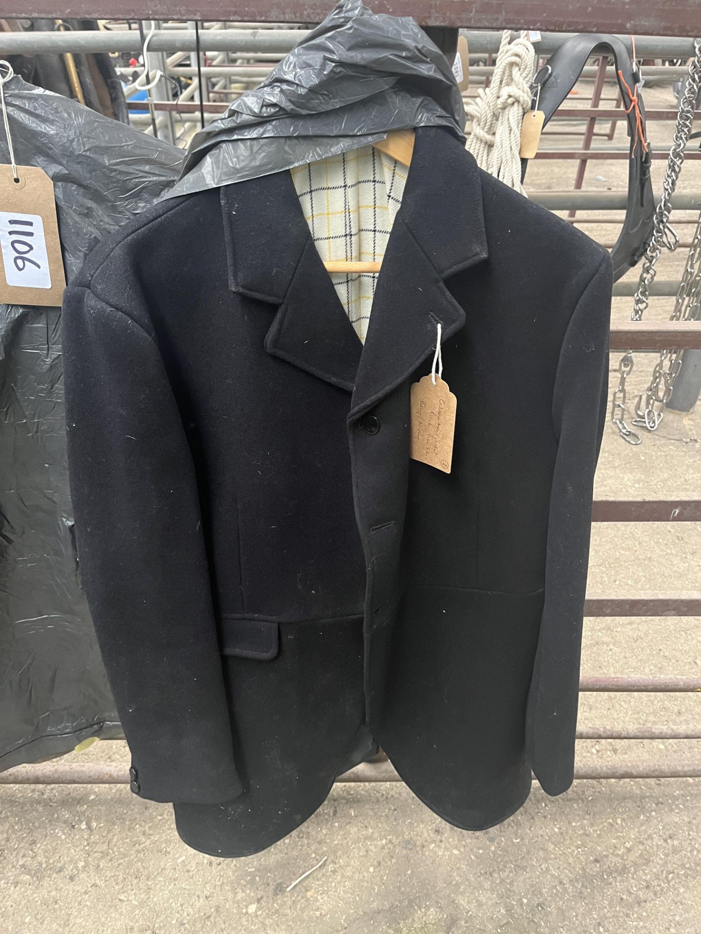 Men's short grey jacket, size large by Chums and a black men's riding jacket, size 42 - Image 3 of 3