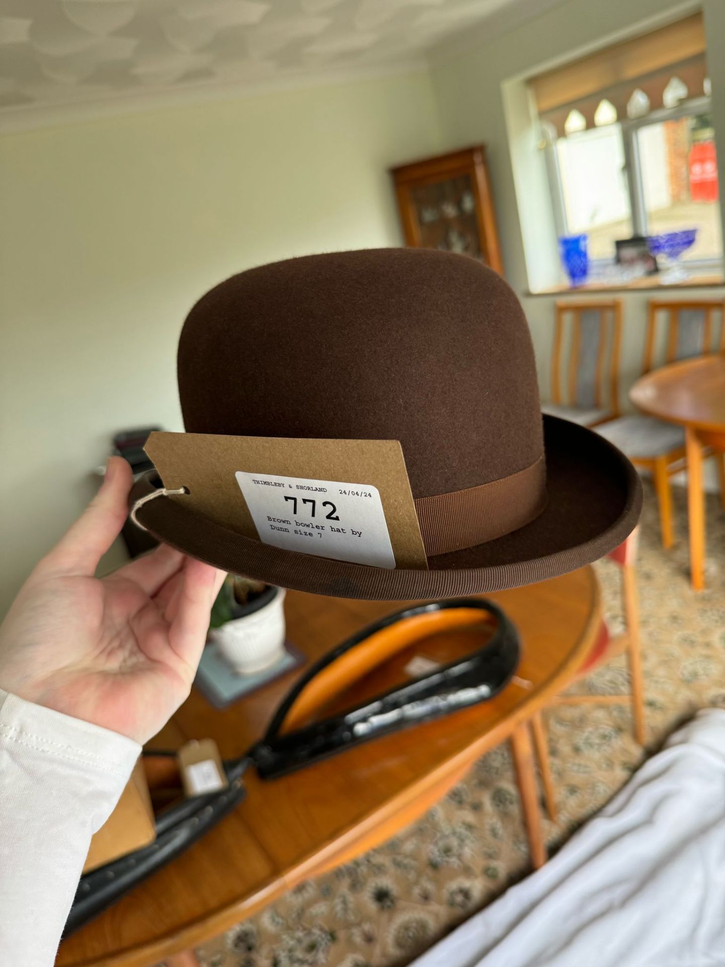 Brown bowler hat by Dunn size 7