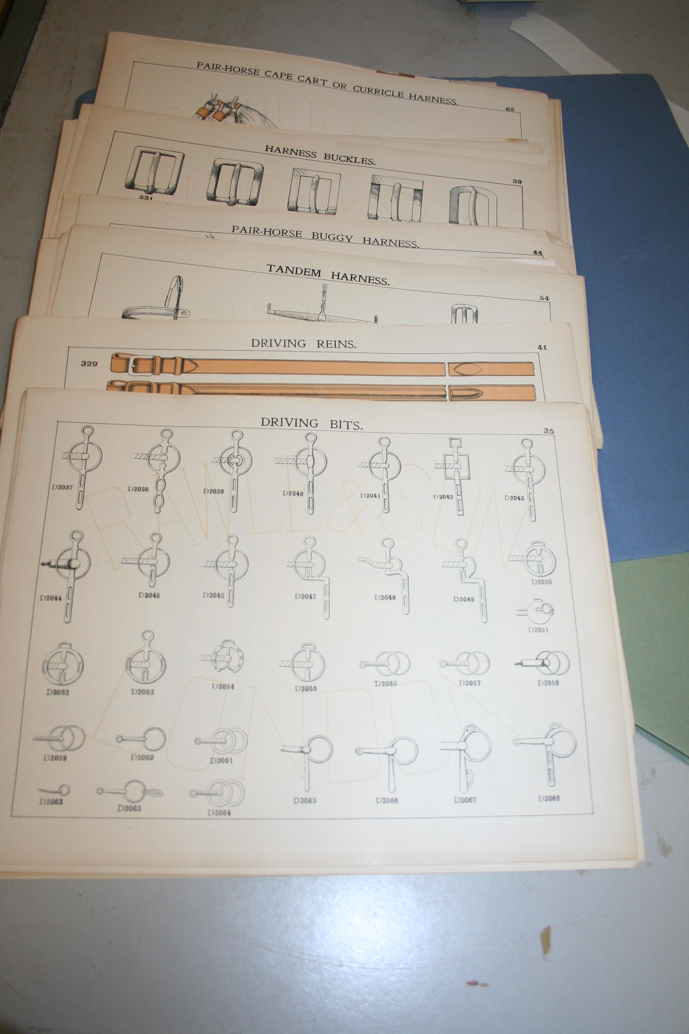 Quantity of assorted harness catalogue plates