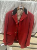 Man's red hunting coat, size small/medium, with WKH brass buttons