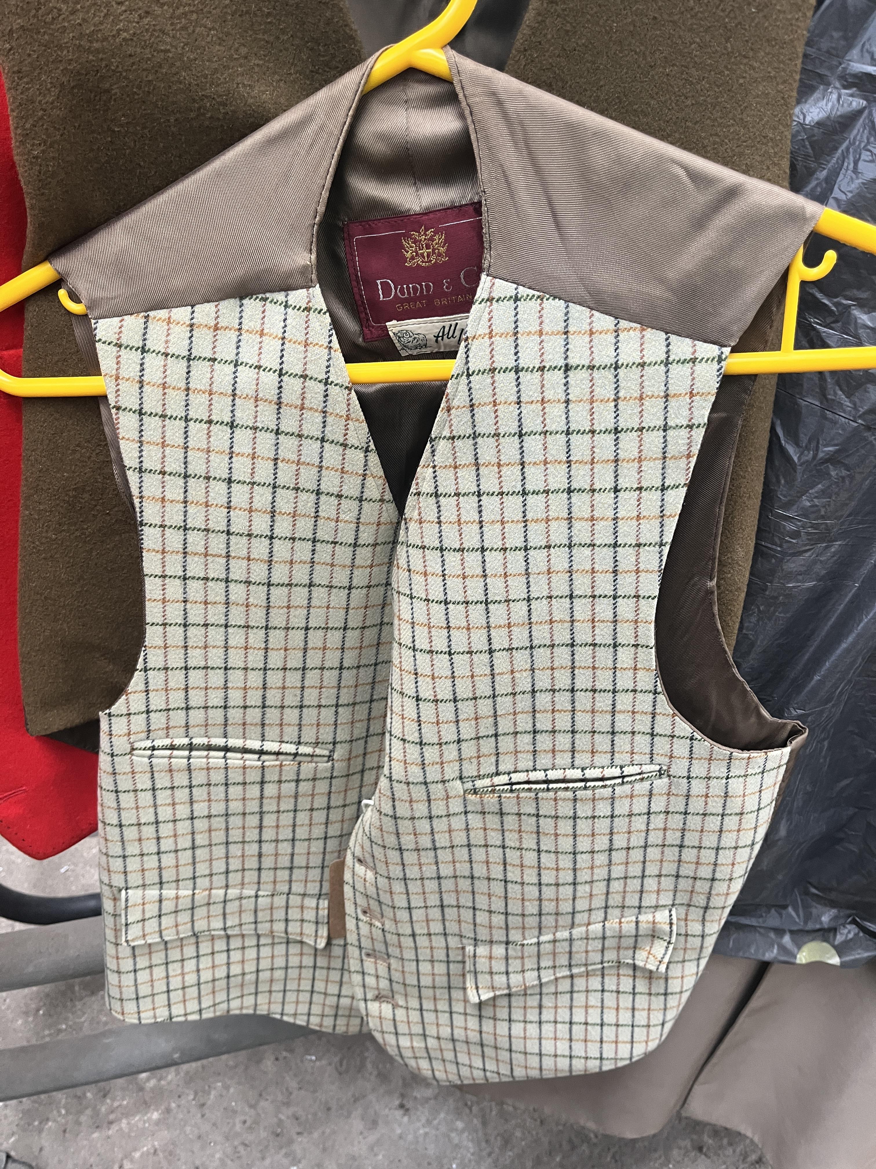 Four various waistcoats; red large; tweed medium; khaki medium; yellow medium/small - Image 2 of 4