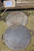 Cast iron skillet and one other