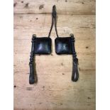 Square patent leather blinkers