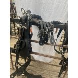 Set of cob size black and white metal harness. This lot carries VAT.