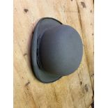 Grey bowler hat by Dunne with hat box