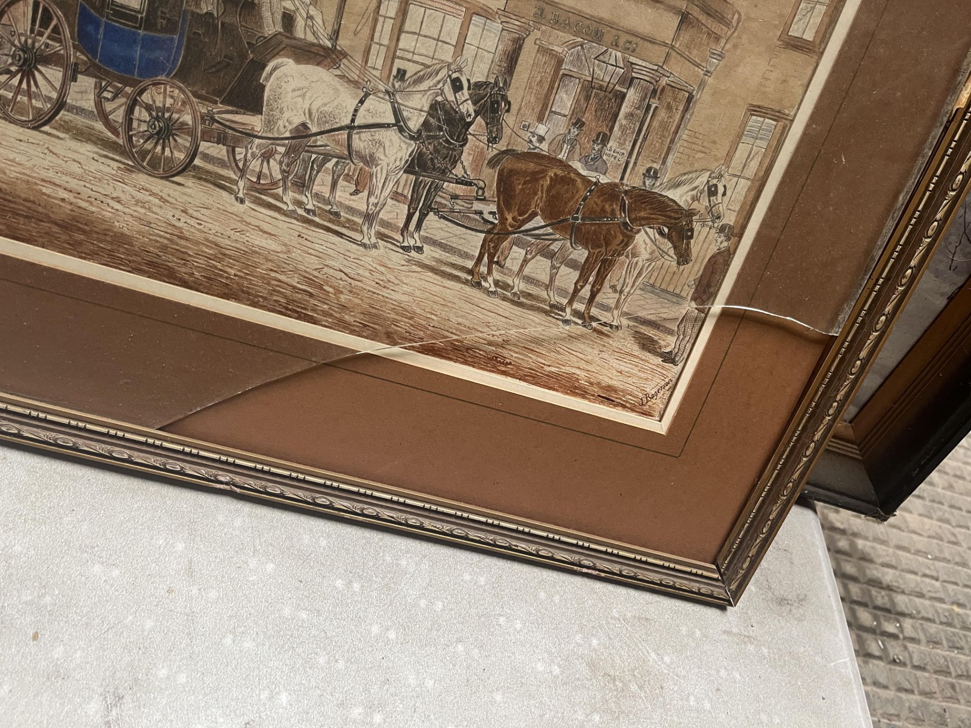 A quantity of framed and glazed carriage-related prints and paintings including - Bild 10 aus 15