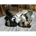 Pair of rearing Marly Horses 16-inches high