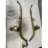 Pair of no.3 double cased solid brass hames complete with hooks.