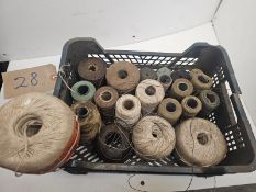 Assortment of saddler's threads, some with original antique advertising labels