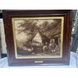 Framed and glazed George Morland print 'The Door of a Village Inn'