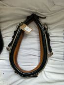 Black patent collar with brass hames 21" x 9 1/2".