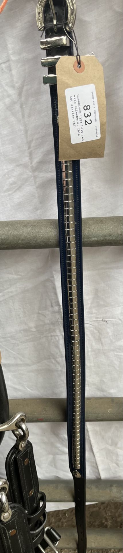 Huskisson type belt blue with clinchers. This lot carries VAT.