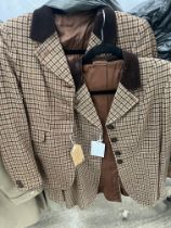 Two brown tweed Windsor riding jackets size 34" and 38"