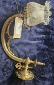Decorative brass side lamp with matching glass shade