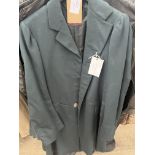 Two dark green livery jackets approx. 38"
