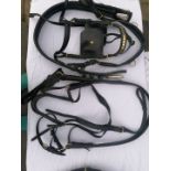 Trade type harness, full size black leather with brass fittings